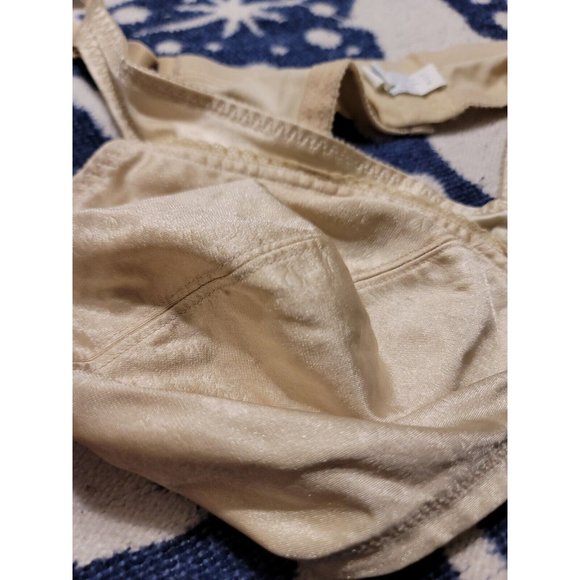 Pink K Beige Full Coverage Bra Size 42C Unpadded Wire Free Floral - Picture 2 of 4